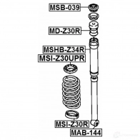 Распорная втулка амортизатора FEBEST 4056111066127 3827591 msb039 M6A QN - Изображение 2