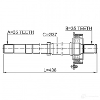Приводной вал FEBEST 4056111096964 2112esc 3824740 SA7 FF12 - Изображение 2