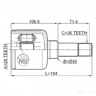 Шрус граната FEBEST 3824739 DLN TF 2111tt9lh 4056111113821 - Изображение 2