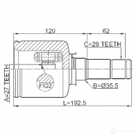 Шрус граната FEBEST 4056111108094 3824735 2111tke4wdlh XS65 8D - Изображение 2