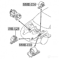 Сайлентблок левой подушки двигателя FEBEST 1436947521 MMB030 YPB MT RM0DO - Изображение 2