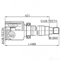 Шрус граната FEBEST 3824732 R1B 0G5Q 2111tc726rh 4056111101415 - Изображение 2