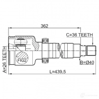 Шрус граната FEBEST 06UE 9B6 4056111101538 3824727 2111fyrh - Изображение 2