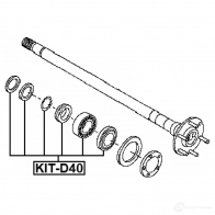 Подшипник, приводной вал FEBEST 1440023619 L9T0 H6J KIT-D40 - Изображение 2