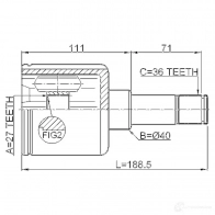 Шрус граната FEBEST 2111fylh 3824726 A AK3EJM 4056111101521 - Изображение 2
