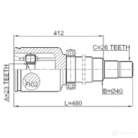 Шрус граната FEBEST 3824711 VVMW C 4056111080079 2111cb320atrh - Изображение 2
