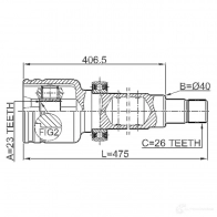 Шрус граната FEBEST 4056111073439 3824713 2111cb420rh 74 5U4UP - Изображение 2