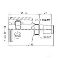 Шрус граната FEBEST 4056111080031 2111ca223lh A5O CZW 3824706 - Изображение 2