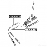 Трос коробки передач МКПП FEBEST X9 FEU6 1437403611 21106fyg - Изображение 2