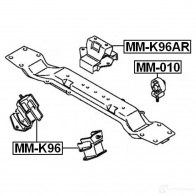 Подушка двигателя, опора FEBEST mm010 4056111015200 RM 2V0PI 3827443 - Изображение 2