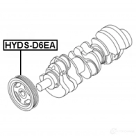 Ременный шкив, коленчатый вал FEBEST 1440023615 HYDS-D6EA AP 4Y4NN - Изображение 2