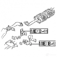 Крепление глушителя, набор FEBEST 4056111001852 3827433 7L EMV mexb02 - Изображение 2