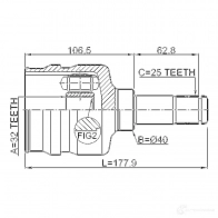 Шрус приводного вала, комплект FEBEST E7YRU L 2011carlh 1436946880 - Изображение 2