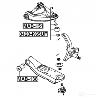 Сайлентблок FEBEST YF VDO mab151 4056111101590 3827317 - Изображение 2
