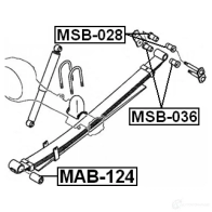 Втулка рессоры FEBEST 4056111061627 J FS76 mab124 3827291 - Изображение 2