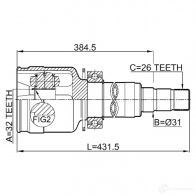 Шрус приводного вала, комплект FEBEST 1911r58rh 4056111103334 JPX XC3 303194304 - Изображение 2