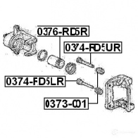 Направляющий болт тормозного суппорта FEBEST 4056111061146 3822855 0374rd5lr AA5ZQ9 V - Изображение 2