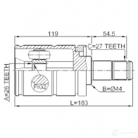 Шрус граната FEBEST 1911e53lh 4056111084930 5YU EOO 3824514 - Изображение 2