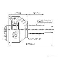Шрус приводного вала, комплект FEBEST J ZIMF0R 1436946810 1910r60 - Изображение 2