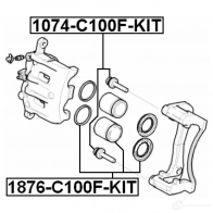 Ремкомплект суппорта FEBEST 1876c100fkit 4056111067100 EK ITO9 192337993 - Изображение 2