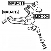 Сайлентблок FEBEST D5D7 3J0 4056111000152 3827194 mab012 - Изображение 2