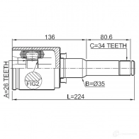 Шрус граната FEBEST LZ 57FMQ 4056111118444 1811a16lh 1337471135 - Изображение 2
