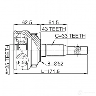 Шрус граната FEBEST 4056111040615 1810015a43 PS2 YG 114727087 - Изображение 2