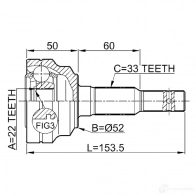 Шрус граната FEBEST 1810002 4056111040639 3A5 0UYT 3824471 - Изображение 2