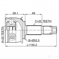 Шрус приводного вала, комплект FEBEST 1437434997 1810mokr PV 7W60 - Изображение 2