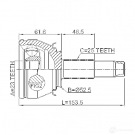 Шрус приводного вала, комплект FEBEST 1810mok2 HL0BC PC 1436947155 - Изображение 2