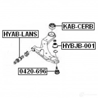 Сайлентблок FEBEST 3827043 4056111058122 kabcerb 7 9UFT - Изображение 2