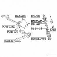 Сайлентблок FEBEST kab029 4056111082714 2TB3 YE 3827035 - Изображение 2