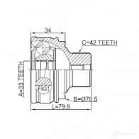 Шрус приводного вала, комплект FEBEST 1710q520mt 6P2IU I 3824432 4056111097893 - Изображение 2
