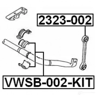 Втулка стабилизатора FEBEST 3830564 DGJ1K4 6 vwsb002kit 4056111106014 - Изображение 2