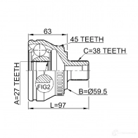 Шрус приводного вала, комплект FEBEST 1710a4b6a45 3824427 4056111055145 7W OE69 - Изображение 2
