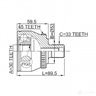 Шрус граната FEBEST 4056111035338 3824421 PQ HPB74 1710004a45 - Изображение 2