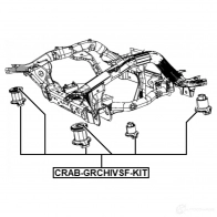 Сайлентблок задней балки FEBEST S2 PPZ 1438002939 crabgrchivsfkit - Изображение 2