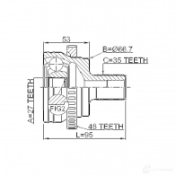 Шрус граната FEBEST BUB 1NGJ 3824335 1610220a48 4056111073651 - Изображение 2