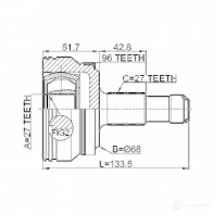 Шрус граната FEBEST 3824334 1610212a96r M UN51 4056111112978 - Изображение 2