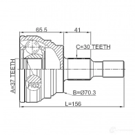 Шрус граната FEBEST 4056111081380 E3E CP1 3824329 1610164s - Изображение 2