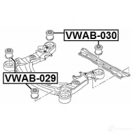 Сайлентблок задней балки FEBEST W 9QW4 4056111106304 3830511 vwab029 - Изображение 2