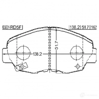 Тормозные колодки, комплект FEBEST 0301rd5f 4056111090252 11 ZFJ64 3822595 - Изображение 2