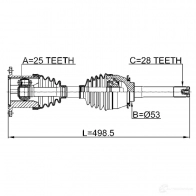 Приводной вал FEBEST 1270597336 1414mus AN 3TA 4056111124094 - Изображение 2