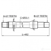 Приводной вал FEBEST 4056111115054 1412act2wdrh CCH 2YH 1424732398 - Изображение 2