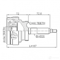 Шрус граната FEBEST PN H75 4056111116259 1410rod 3824304 - Изображение 2