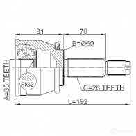 Шрус приводного вала, комплект FEBEST FG7J P 1000553602 4056111046006 1410rexi - Изображение 2