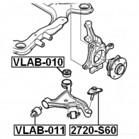 Сайлентблок FEBEST 3830472 vlab010 4056111074887 D PMF8 - Изображение 2