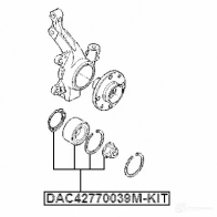 Подшипник ступицы колеса, комплект FEBEST 4056111124964 N 6U0RT 1270605034 dac42770039mkit - Изображение 2