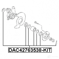 Подшипник ступицы колеса, комплект FEBEST 4056111060132 7E EOM4T 3826119 dac42763538kit - Изображение 2