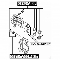 Направляющий болт тормозного суппорта FEBEST 3822387 90X R12 0274ta60fkit 4056111105369 - Изображение 2